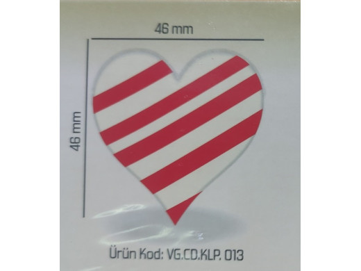 Kor.Dekor Kalp Kırmızı Çizgili 288 Ad Klp.013
