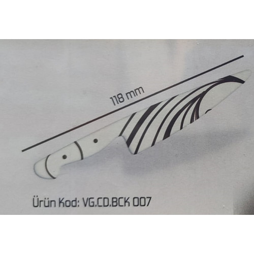 Kor.Dekor Bıçak-Beyaz Desenli 160 Ad Bck.007