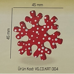 Kor.Dekor Kırmızı Kar Tanesi 192 Ad Krt.004