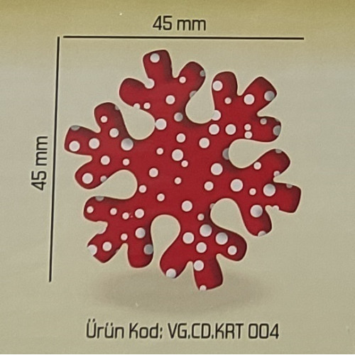 Kor.Dekor Kırmızı Kar Tanesi 192 Ad Krt.004