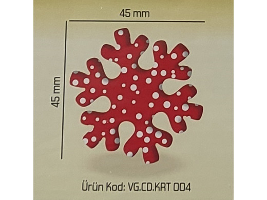 Kor.Dekor Kırmızı Kar Tanesi 192 Ad Krt.004