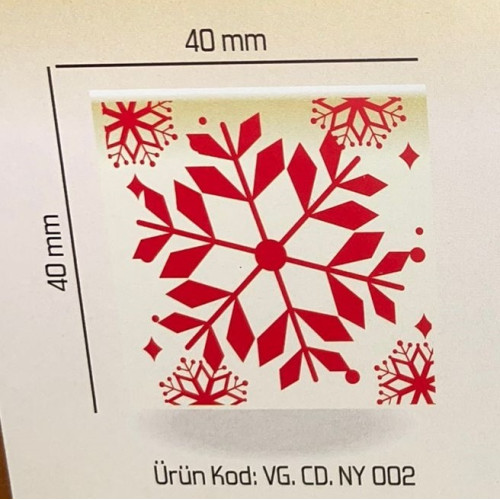 Kor.Dekor Kare Kırmız Kar Des. 288 Ad Ny.002