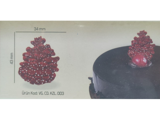 Kor.Dekor Kırmızı Kozalak 160 Ad Kzl.003