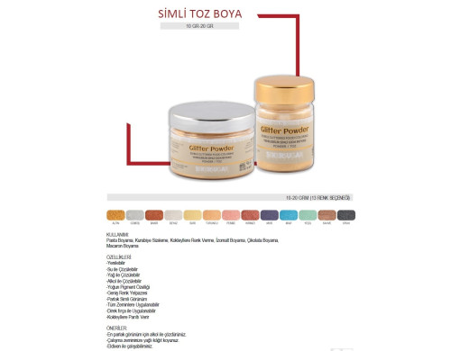 Ş&S SİM TOZ BOYA GLİTTER POWDER ALTIN  [ 10 gr ]