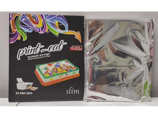 Yenilebilir Şekerden Kağıt 24 Adet Slim Print