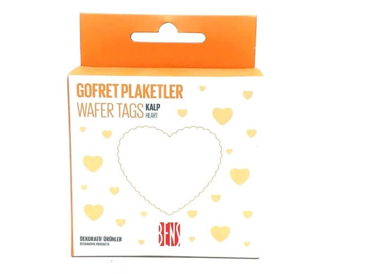 Yazı Plaka Gofret Kalp 24 Lü