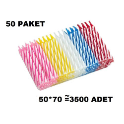 Mum 50 Paket ~3500 Adet Yeni Ambalaj
