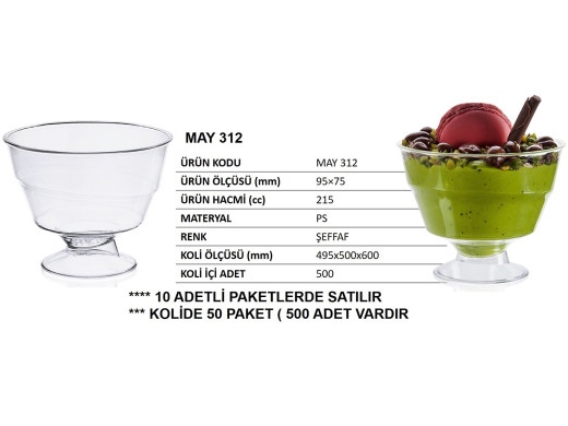 May-312 Ayaklı Kase 10 Adet