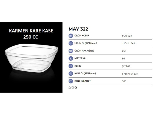 May-322 Karmen Kare Kase 250 cc 25 Adet