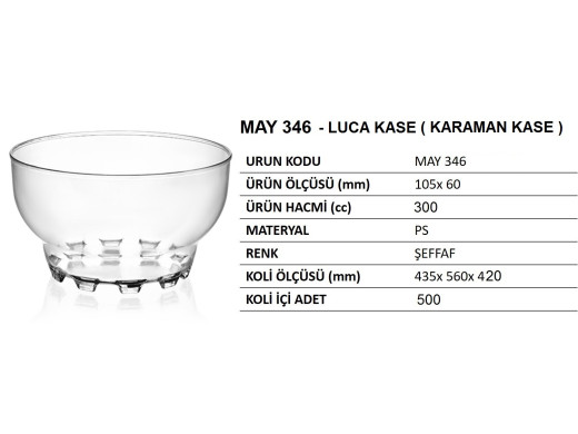 May-346 Plastik Kase 500 Adet Koli